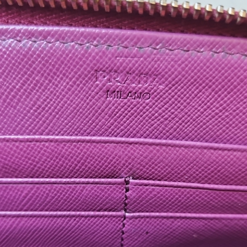Prada Pink Leather Nylon Zippy Wallet with Iconic Logo - Picture 6 of 8